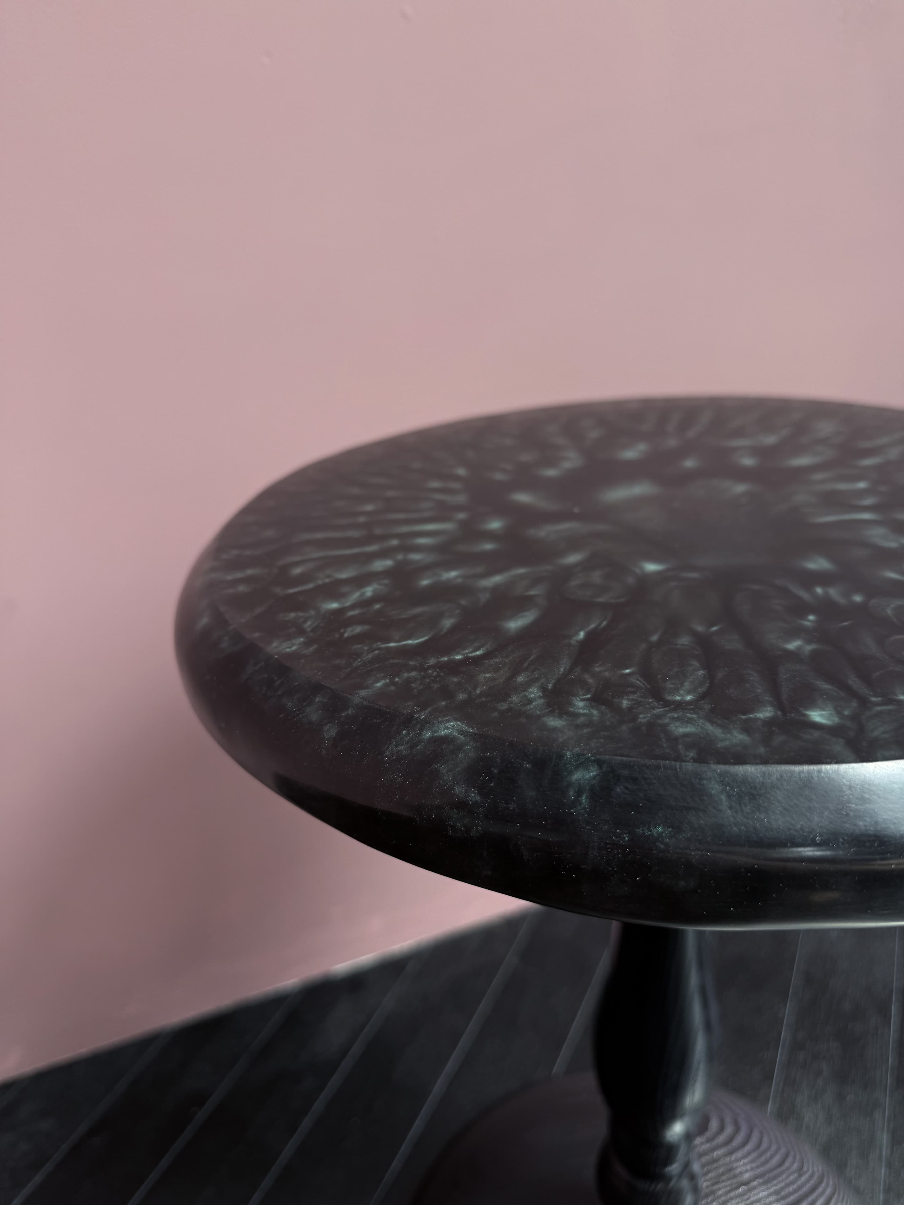Black & Deep Purple Resin Side Table — 8