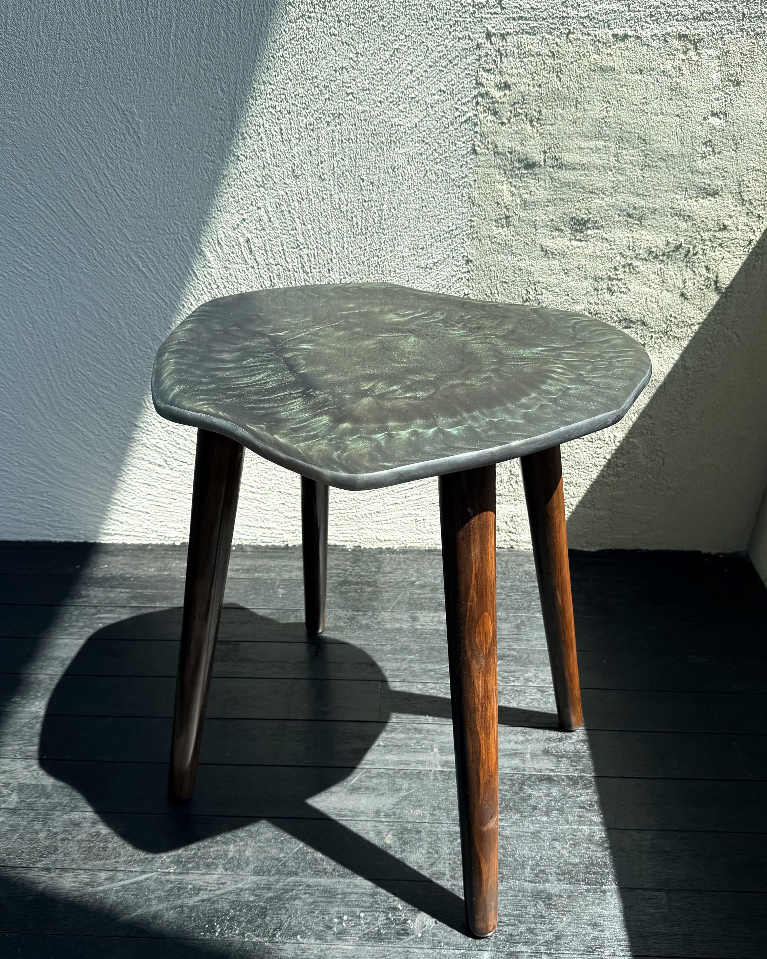 Deep Green Resin Table — 2
