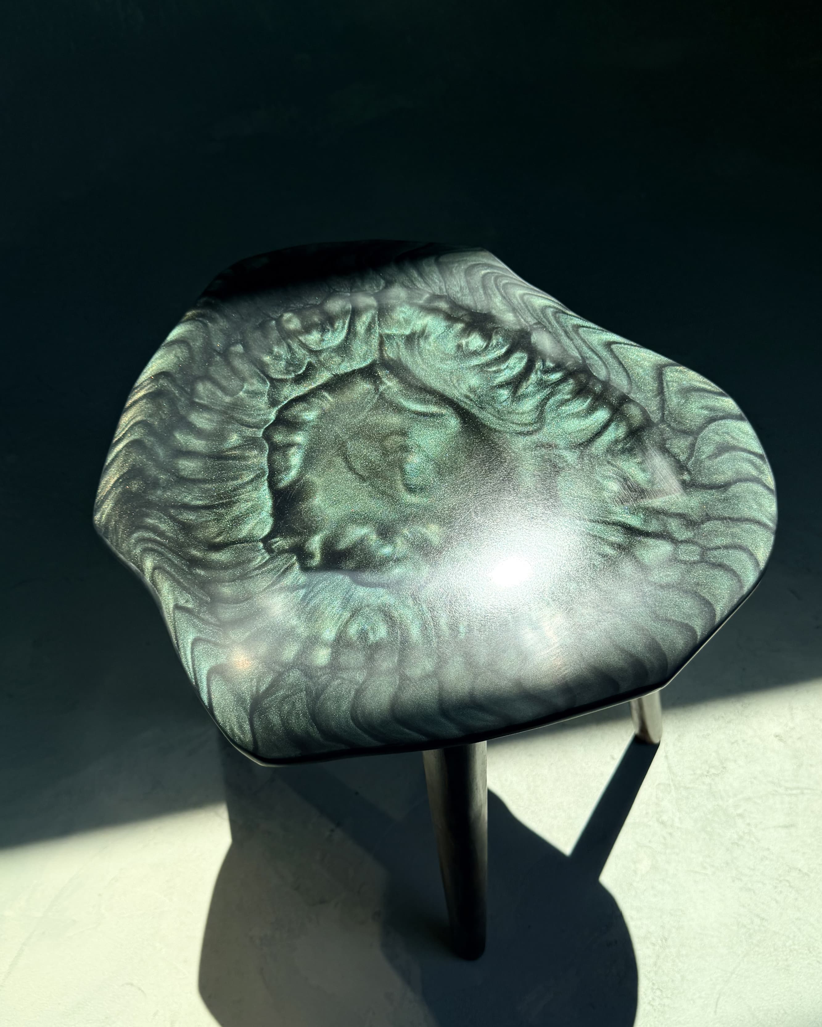 Deep Green Resin Table — 8