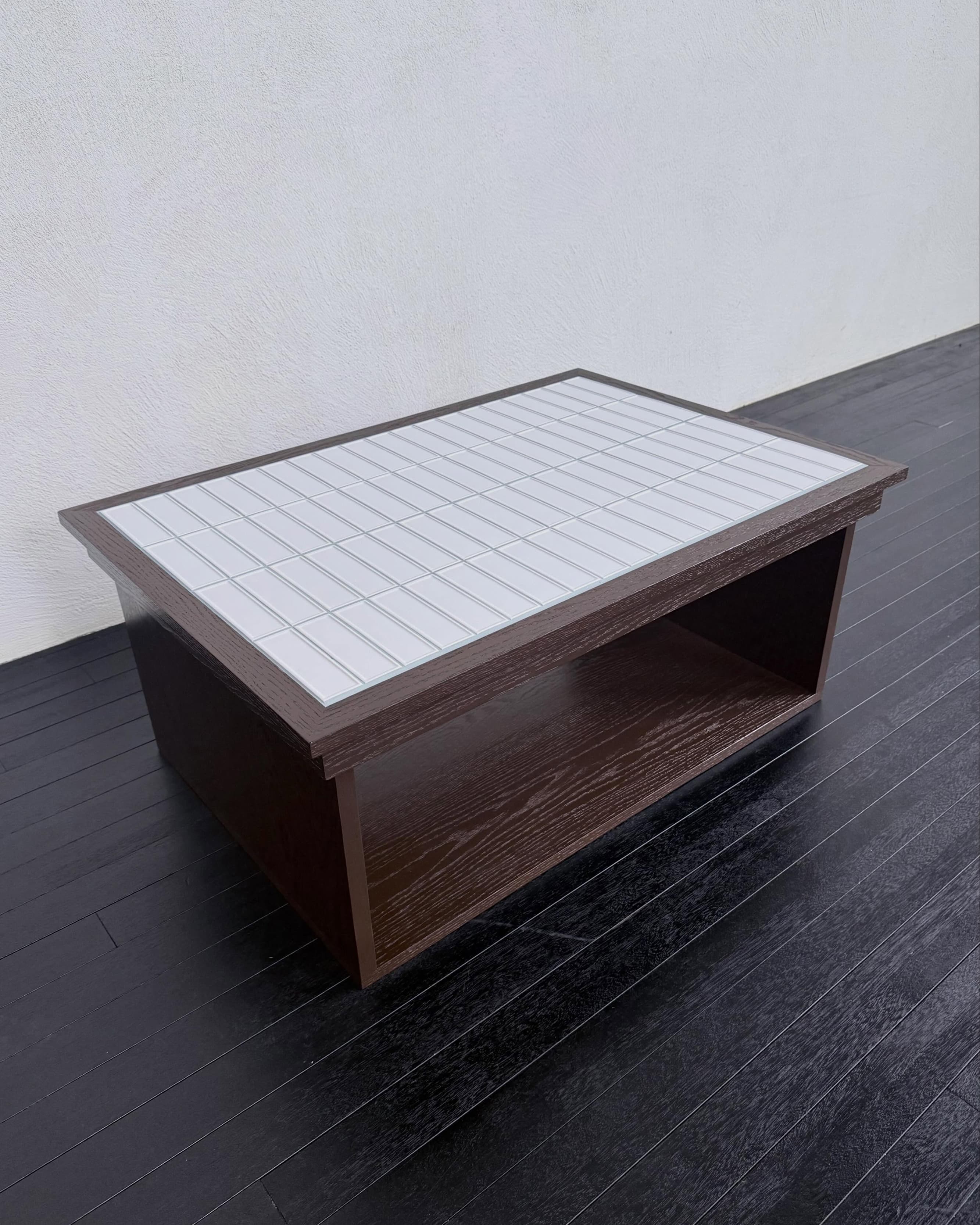 Red Brown Tile Table — 4