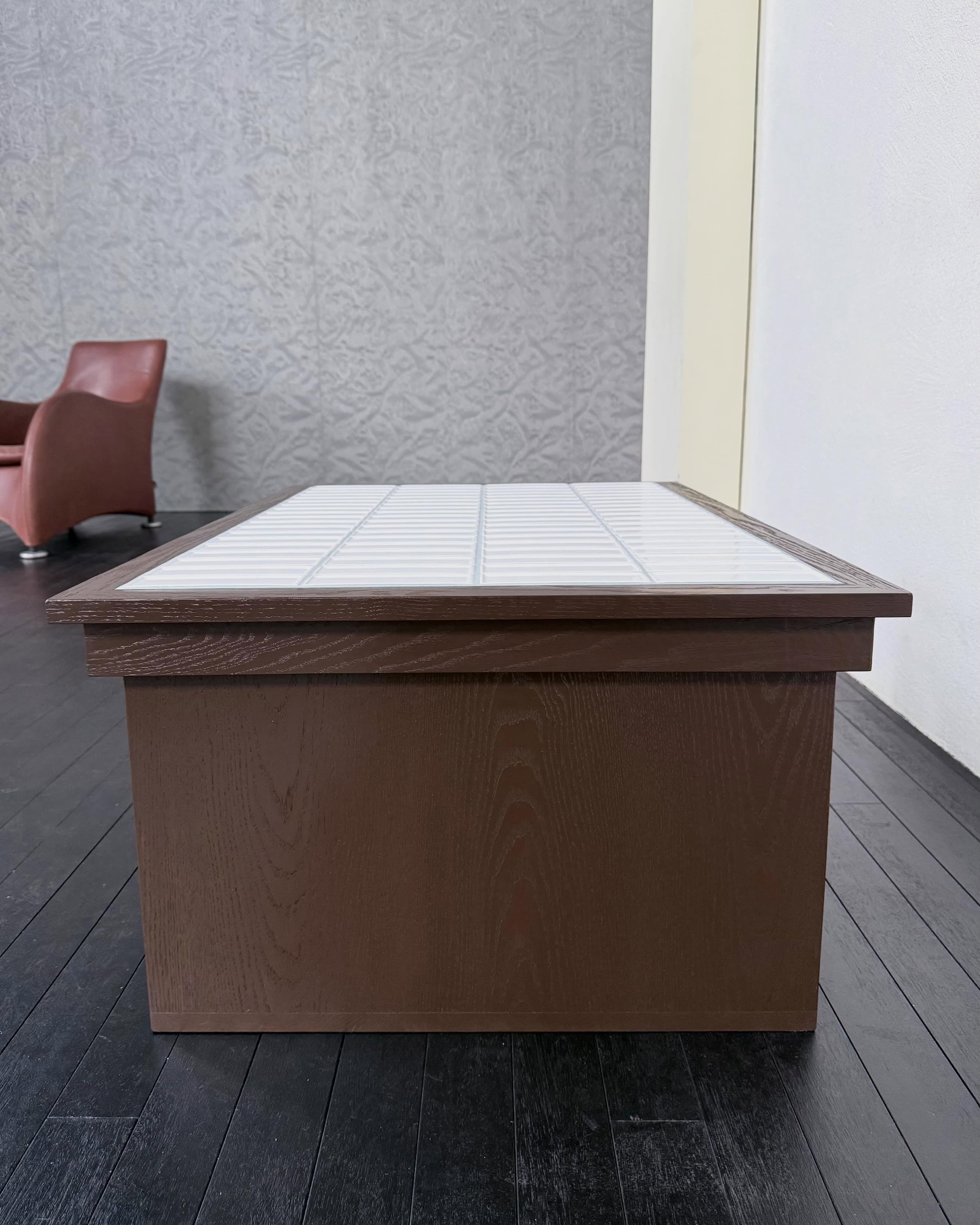 Red Brown Tile Table — 6